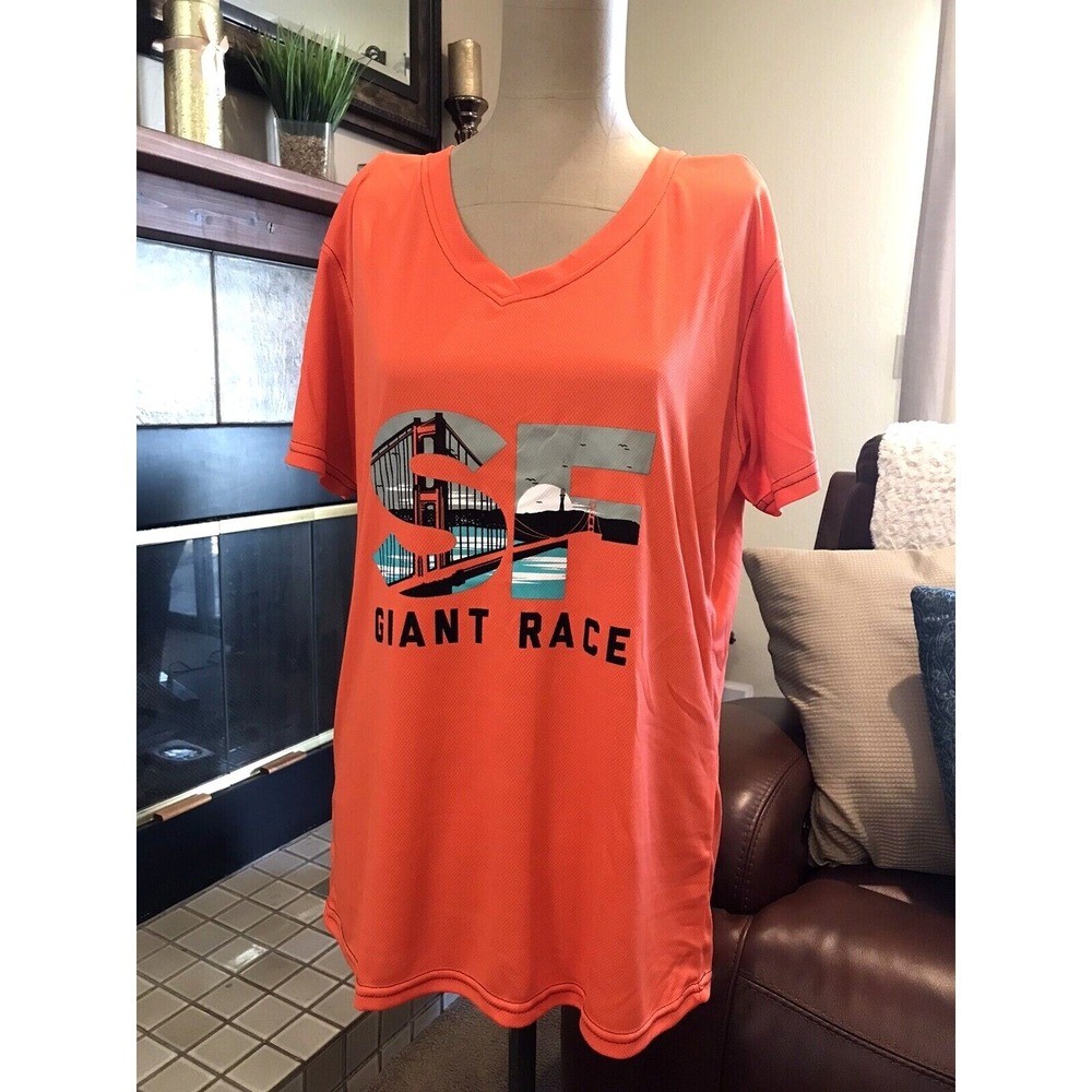Greenlight Apparel San Francisco Giant Race 2017 Marathon Jersey Orange Women XL